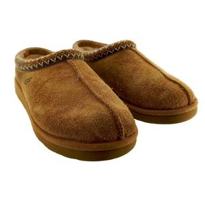 UGG Loafer Lined Slip On MOCS Brown Leather Womens Size 8